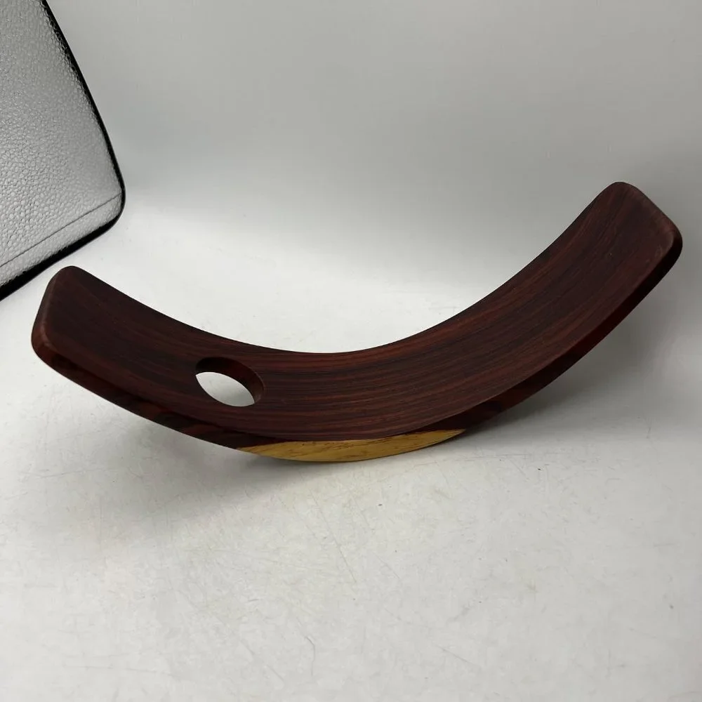 Curved Wood Wine Bottle Stand! Elegant Display Rack Countertop Display
